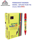 Artline Permanent Marker EK70 Red