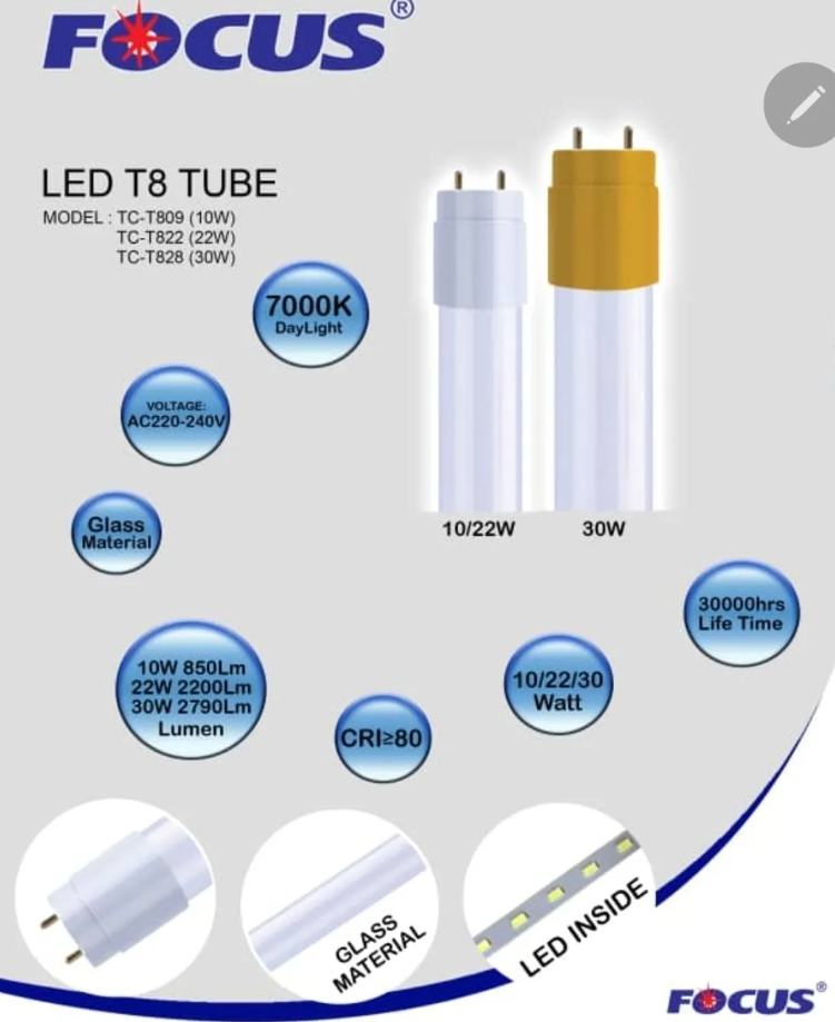 FOCUS LED FC-T822 EXTRA BRIGHT TUBE 4FT 22W & 30W
