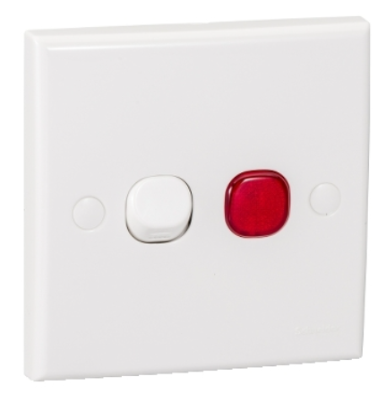SCHNEIDER S-CLASSIC E32D20NAR DOUBLE POLE 20A 250V 1 GANG 1 WAY SWITCH WITH NEON