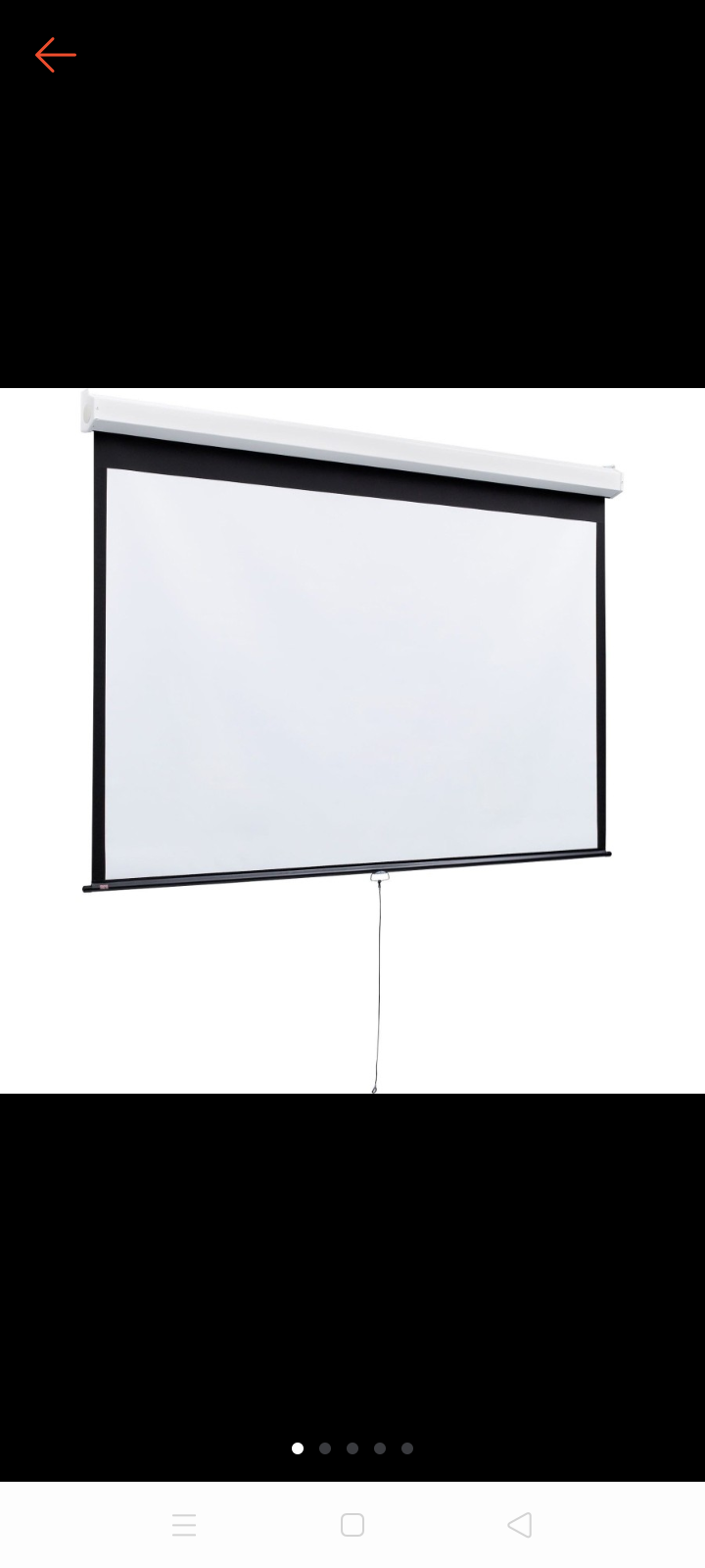 Ocha Projector Manual Pull Down High Quality Wall Screen 6' x 6'