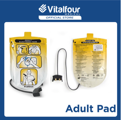 VITALFOUR DEFIBTECH AED PAD WITH CONNECTOR (ADULT) DDP-100