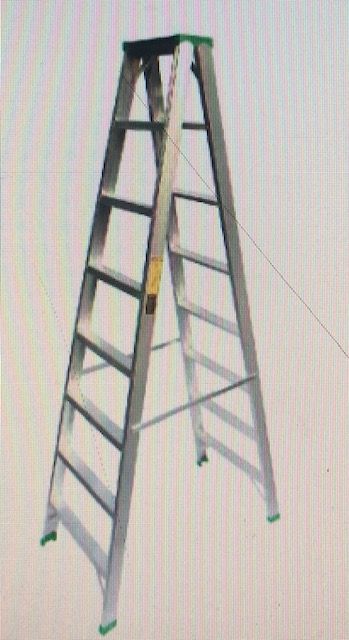 QS 8 STEP DOUBLE SIDED ALUMINIUM LADDER(TANGGA LIPAT)