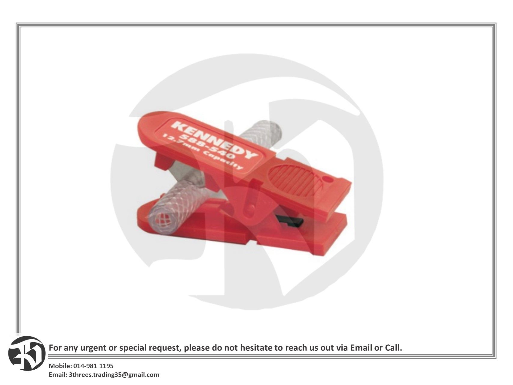 Kennedy Plastic Pipe Cutter Mini Hose Type / Mini Tubing Cutter 12.7mm