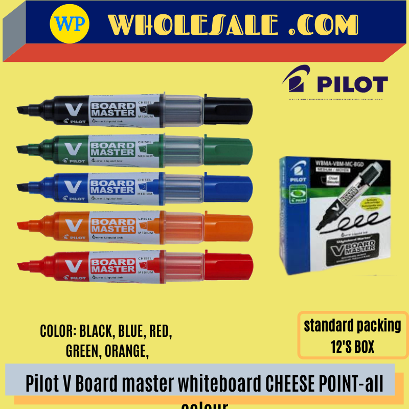 PILOT WBV WHITEBOARD MAKER -CHISEL POINT -ALL COLOUR / Pilot / Whiteboard Marker / Marker Pen / Chisel Point / Pilot WBV Whiteboard Marker #black #blue #red #green