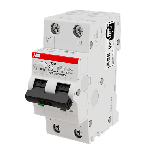 *ABB RCBO - 2P, 16A Current Rating, DS201 Series