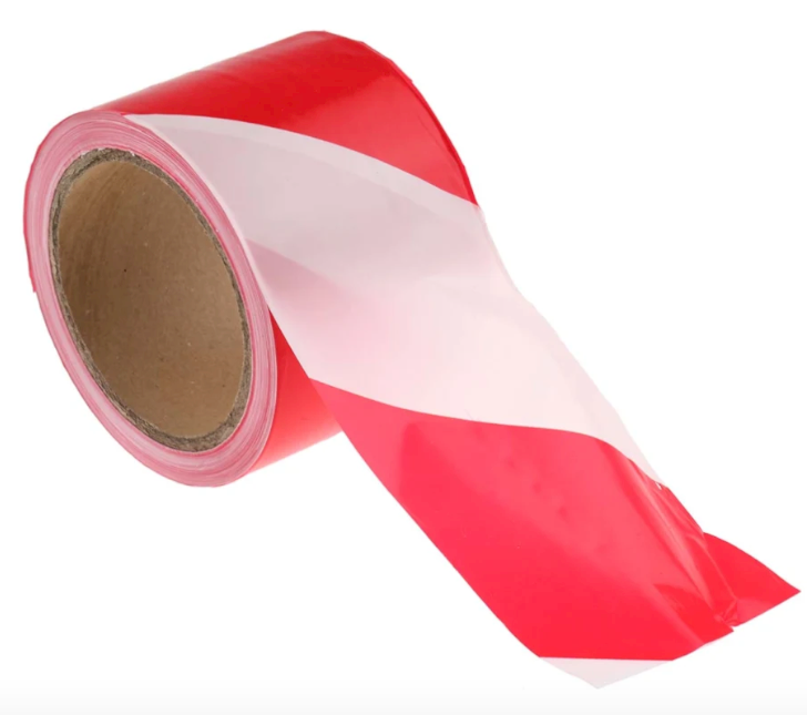 RS PRO Red/White PE 100m Barrier Tape