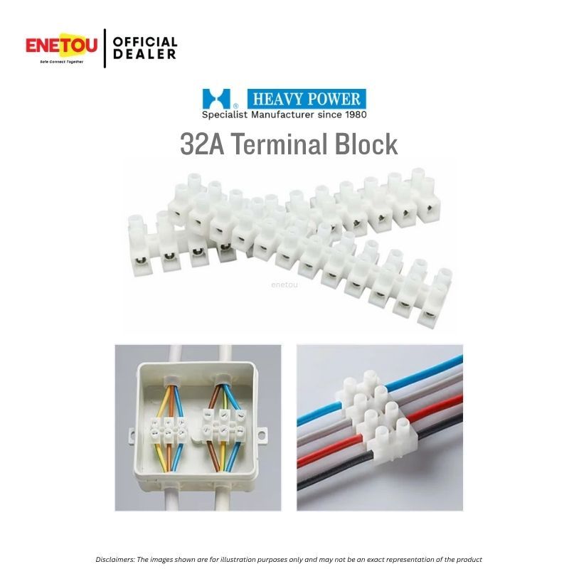 HEAVY POWER 41A 450V Terminal Block - PP Housing & Steel Insert