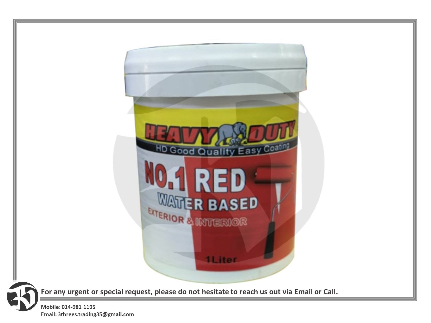 Heavy Duty No. 1 Red Paint Water Base ( 1L )