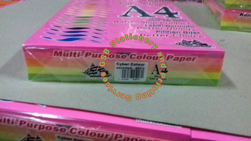 A4 80gsm MIX COLOUR PAPER (450's)