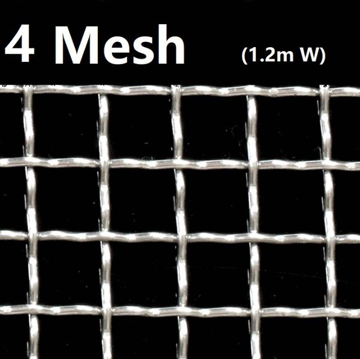 STAINLESS STEEL WIRE MESH SS 304 NETTING 4 MESH 304 CRIMPED FILTRATION GRILL SHEET