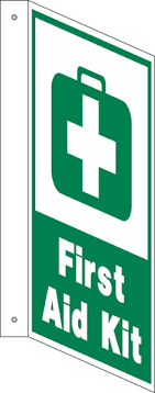 GREEN FIRST AID KIT L SHAPE SIGNAGE
