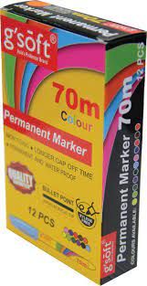 GSOFT 70M PERMANENT MARKER BLUE M-GS-70M (12PCS)