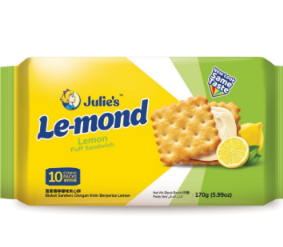 JULIE'S LEMOND LEMON PUFF SANDWICH BISCUITS 10 X 18G
