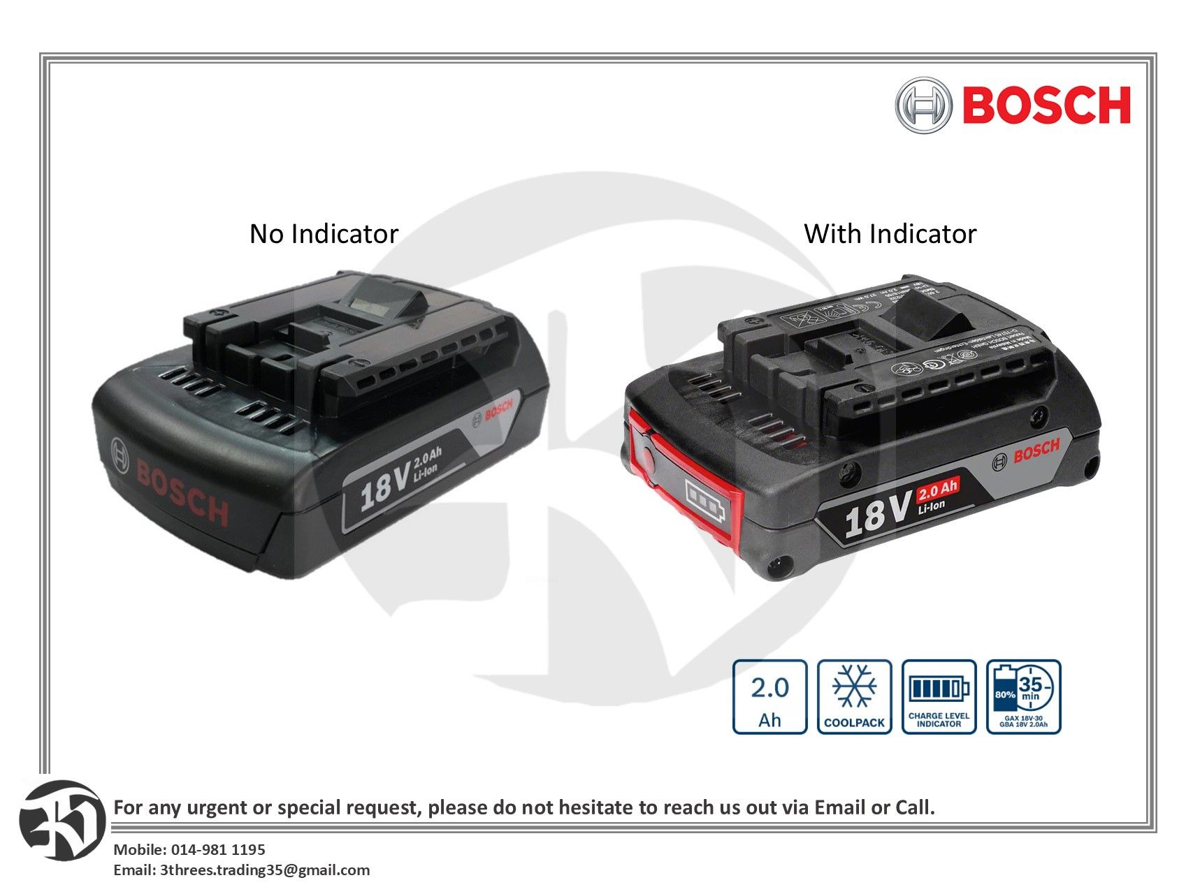 Bosch Battery Pack GBA 18V 2.0Ah Professional
