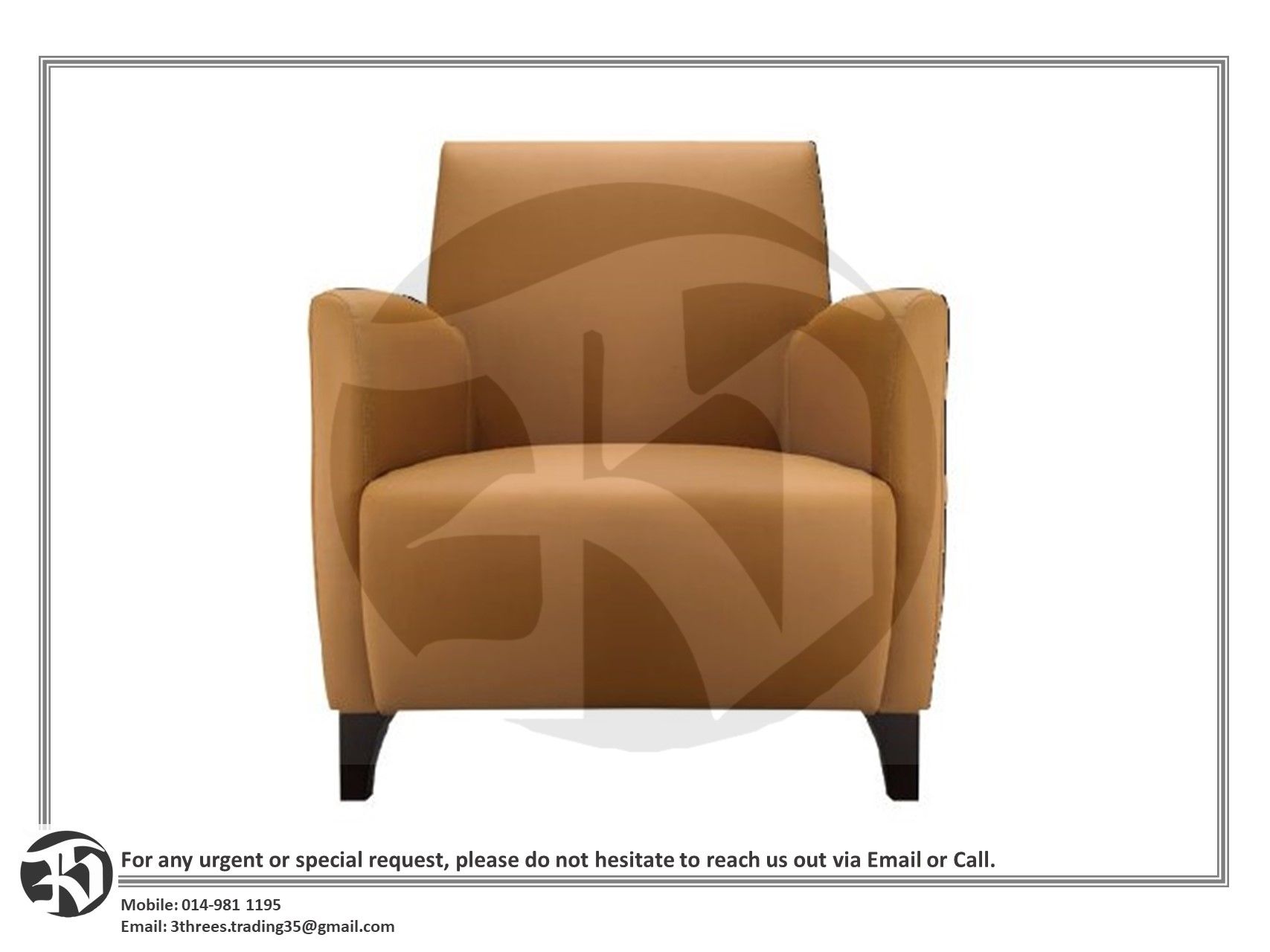 PU Single Seater Sofa (W) 690mm x (H) 900mm x 730mm (L)
