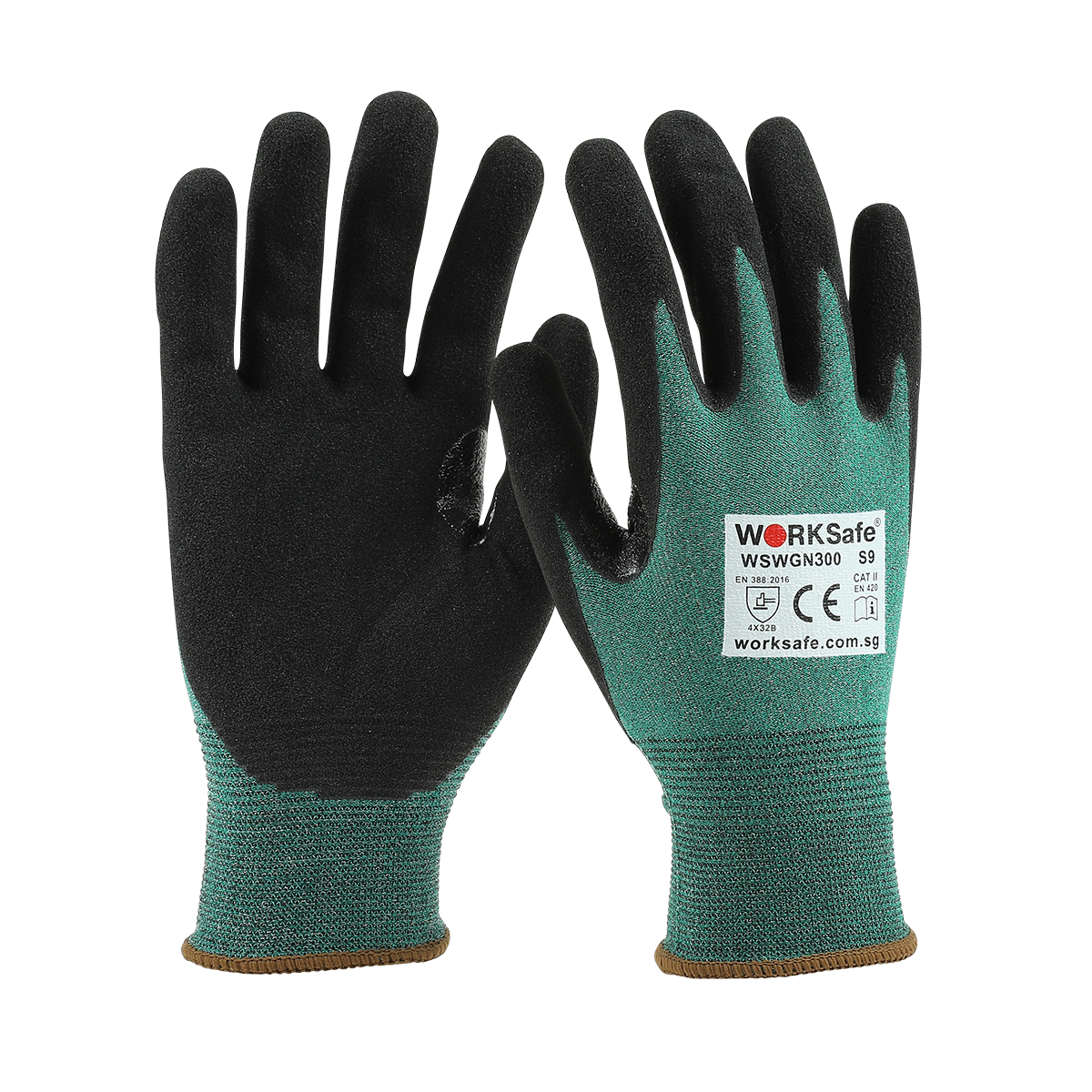 WORKSAFE CUT RESISTANT NITRILE MICROFOAM PALM-COATED 18 GAUGE SIZE 10