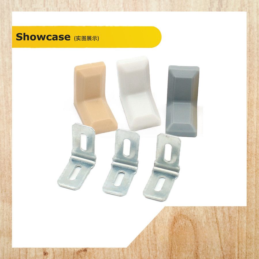 AUROUS 1 PIECE – PVC ANGLE BRACKET WITH IRON INLET FRAME FURNITURE WARDROBE CABINET PLASTIC L CORNER BRACKET
