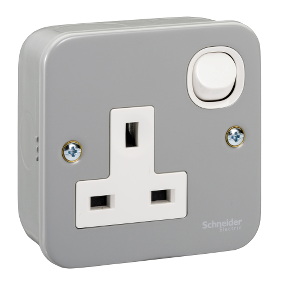 SCHNEIDER ESM SERIES METAL CLAD SWITCHED SOCKET OUTLET 13A 1G