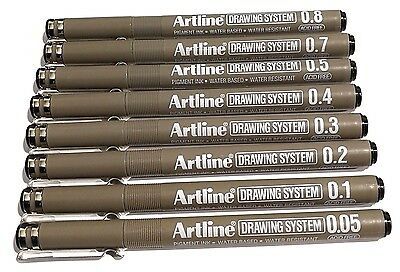 ARTLINE DRAWING SYSTEM-0.1MM/ 0.2MM / 0.3MM/ 0.4MM/ 0.5MM/ 0.6MM/ 0.7MM/ 0.8MM