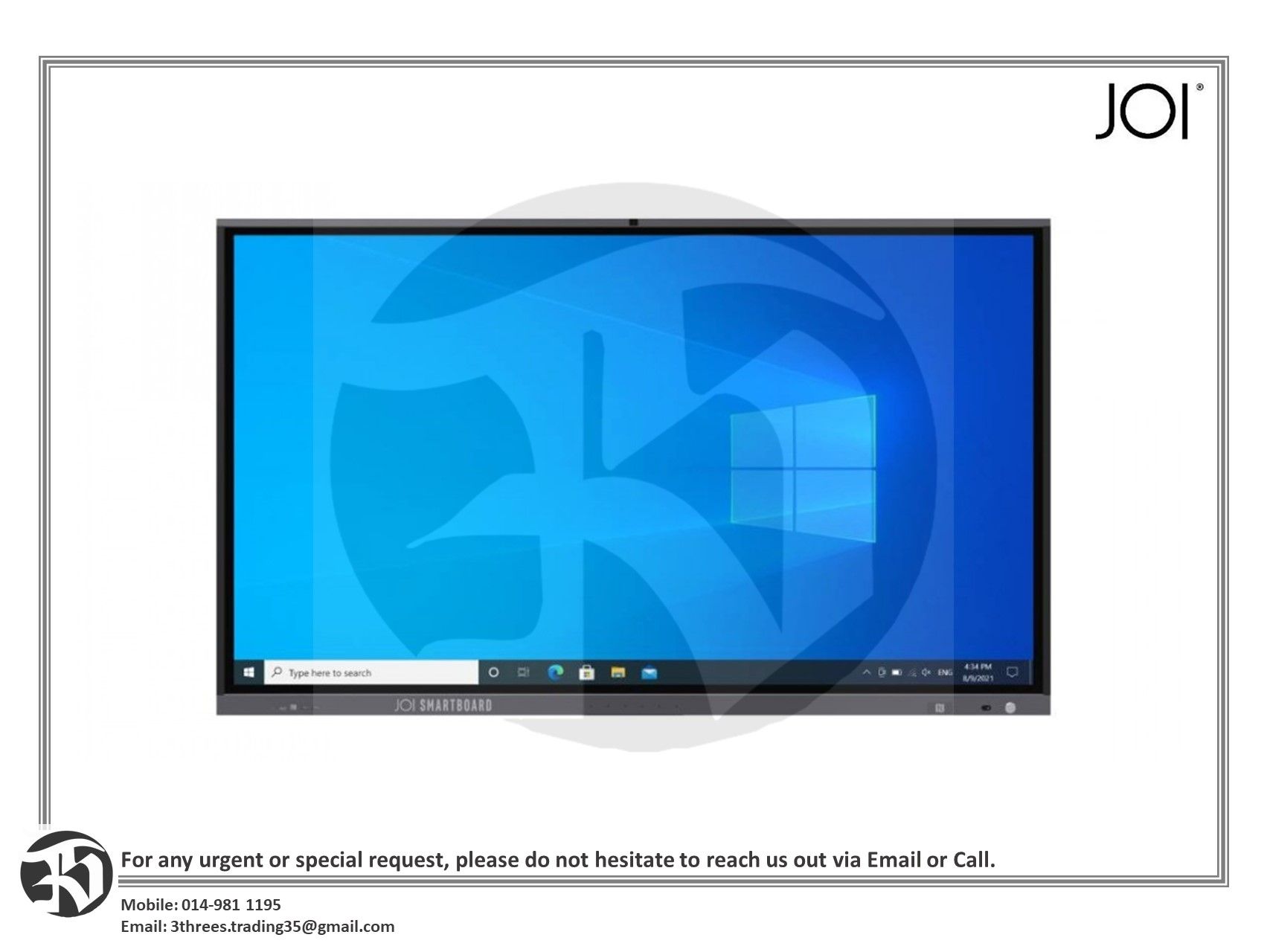 JOI Smartboard 75" Interactive Flat Panel