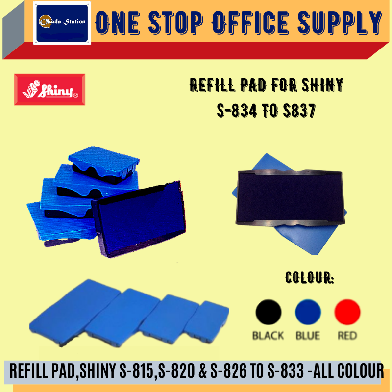 SHINY REFILL PAD,SHINY S-834 TO S-837 -ALL COLOUR /Shiny /Refill Pad /Shiny Ink Pad Refill /Stamp Pad Refill /Shiny Refill Pad
