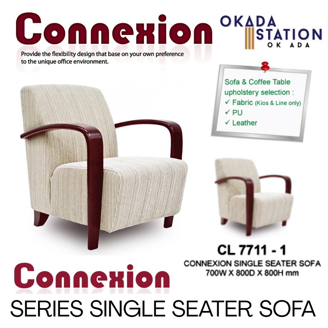 CONNEXION SERIES OFFICE SOFA - ALL SIZE / SINGLE SEATER / DOUBLE SEATER / TRIPLE SEATER / VISITOR SOFA / PU LEATHER / FABRIC / FABRIC KIOS / FABRIC LINE / SOFA PELAWAT / SOFA PEJABAT / SOFA / CL 7711-1 / CL 7711-2 / CL 7711-3 / CONNEXION