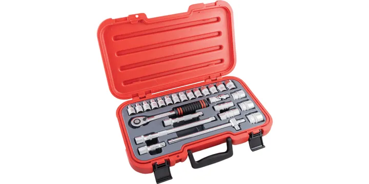 METRIC SOCKET SET 25PC 1/2" SQ DR
