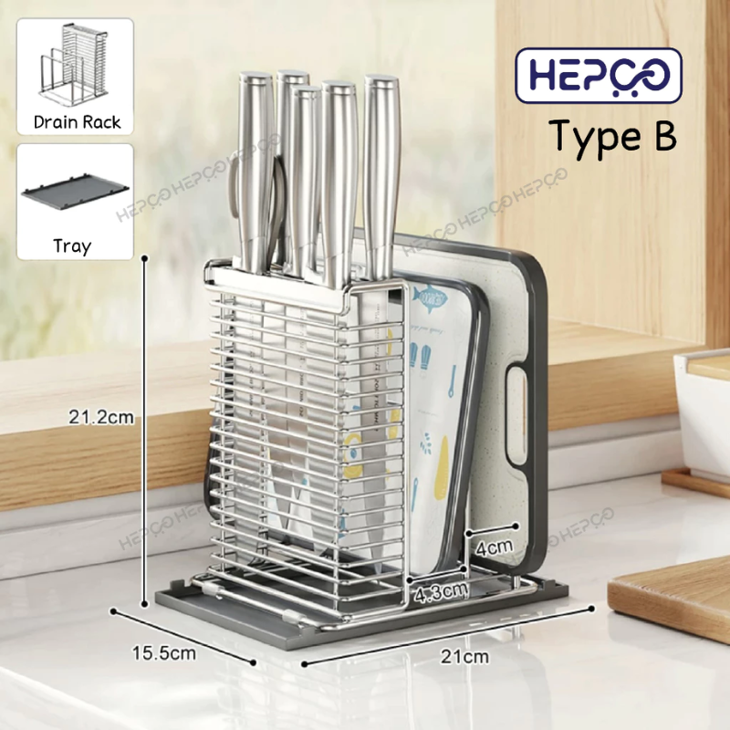 OEM 304 Stainless Steel Kitchen Knife Rack Cutting Board Chopsticks Table Multifunctional Storage