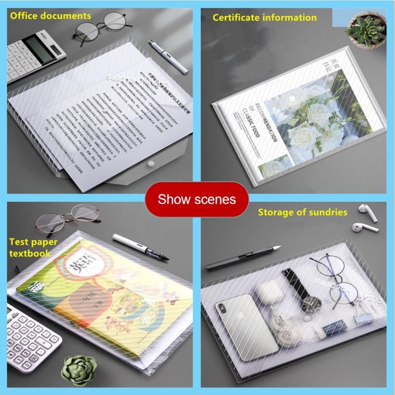 Thick 10pcs file bag A4 large capacity storage bag file information bag stationery