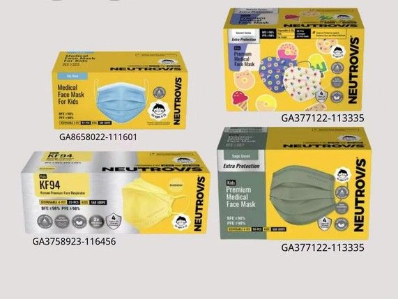 Neutrovis Kids 3ply/ 4ply / KF94 Medical Face Mask 22080 4ply Kids Grey Y-HK-22530-KK