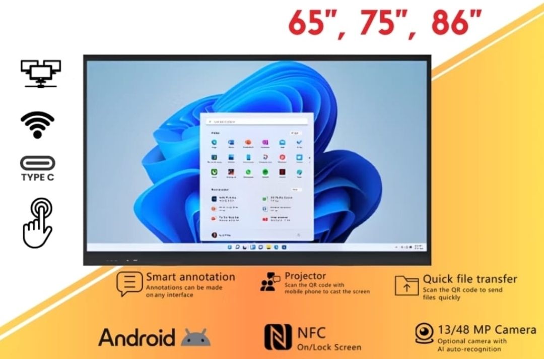 4K Interactive Digital Whiteboard Touch Screen 65"