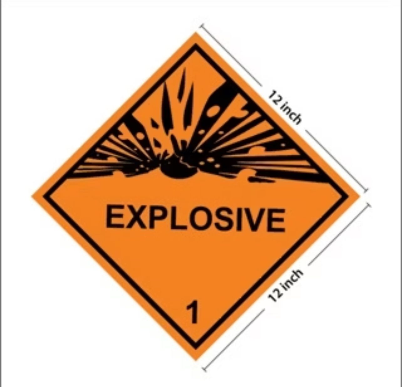 3M Flammable Signage Explosive, Danger, Corrosive, Flammable Liquid/Solid 12" (w) x 12" (h)