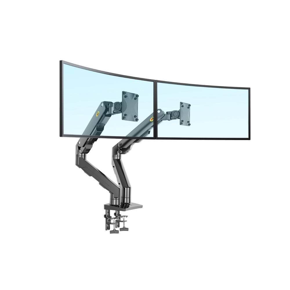 Gas Strut Heavy Duty Dual Monitor Mount Support 27"-34"
