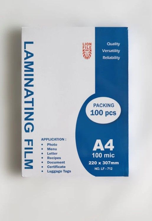 LIONFILE - LAMINATING FILM 100?M A4 - 100PCS/PACKET