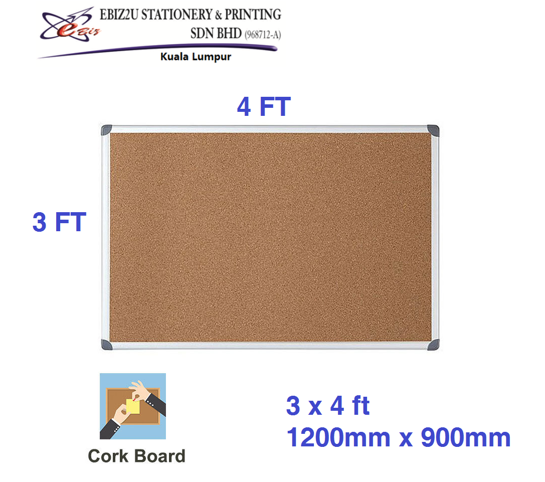 Writebest Aluminum Frame Notice Bulletin Cork Board (3' X 4')