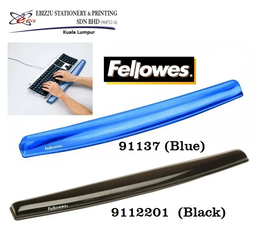 Fellowes Gel Crystals Wrist Rest Blue (91137) Blue or Black Stationery, Office Automation, office supply store near me, office supplies near me, stationery shop, office supply, stationery supply, Gel Rest, Mouse Rest, mouse pad