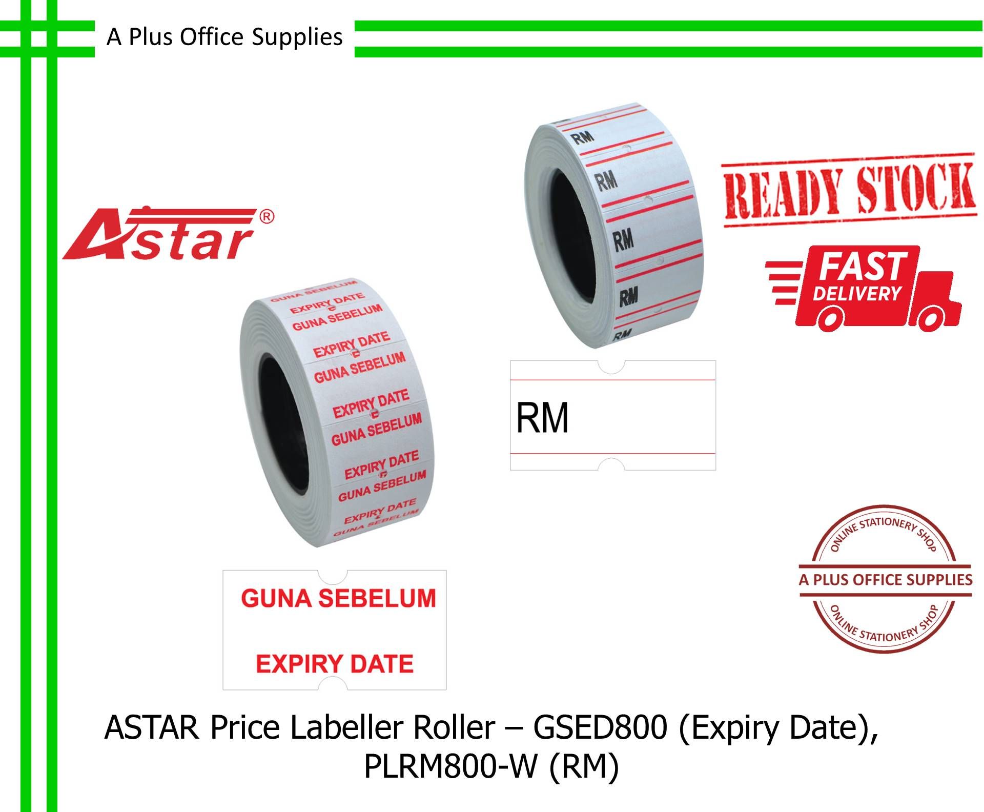 ASTAR Price Labeller Roller / Tanda Harga - GSED800 (Expiry Date), PLRM800-W (RM)
