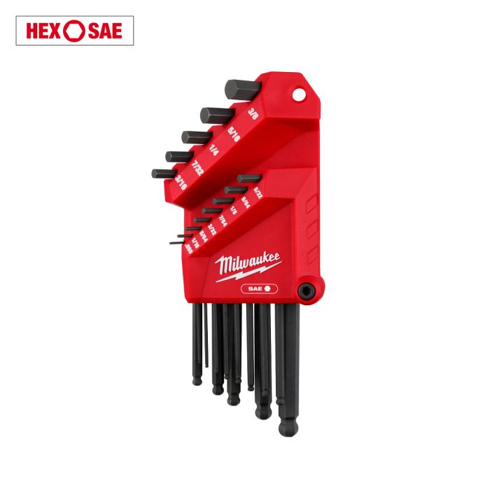 Milwaukee 13-Key L-Style Ball End Hex Key Set - SAE 48-22-2185