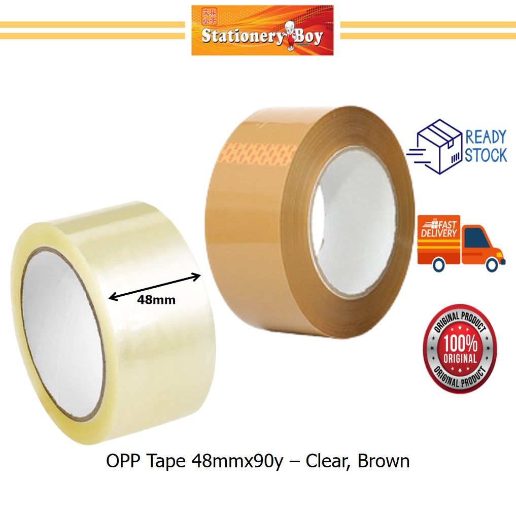 OPP Tape 48mmx90y / Pita Pelekat - Clear, Brown