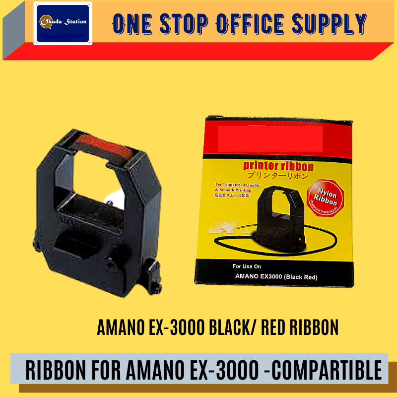 AMANO EX-3000 RIBBON -BALACK/ RED (COMPACTIBLE) /AMANO /EX-3000 /Ribbon /Computer Printer Ribbon /Compartible