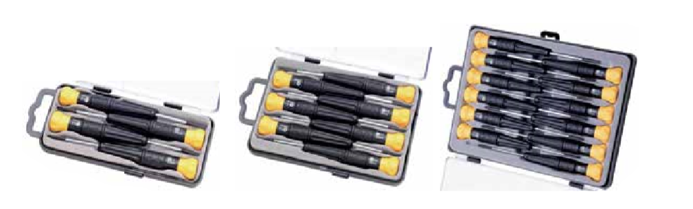 Temo 4Pc Industrial Precision Screwdriver Set in Plastic Box