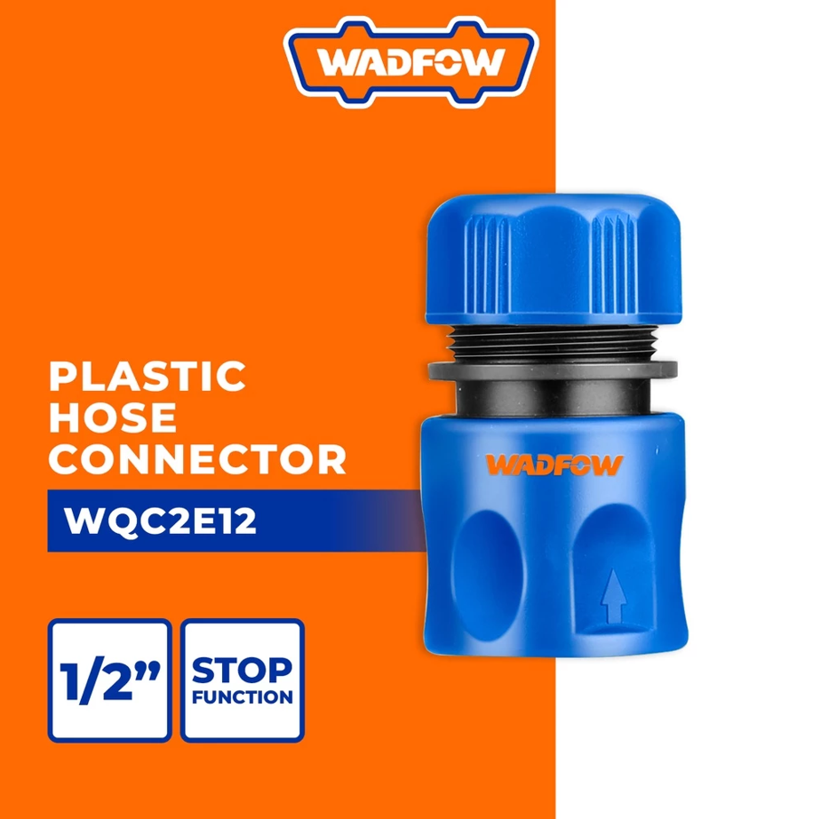 WADFOW PLASTIC HOSE CONNECTOR WITH STOP FUNCTION QUICK CONNECTOR FOR PIPE (1/2") (WQC2E12)