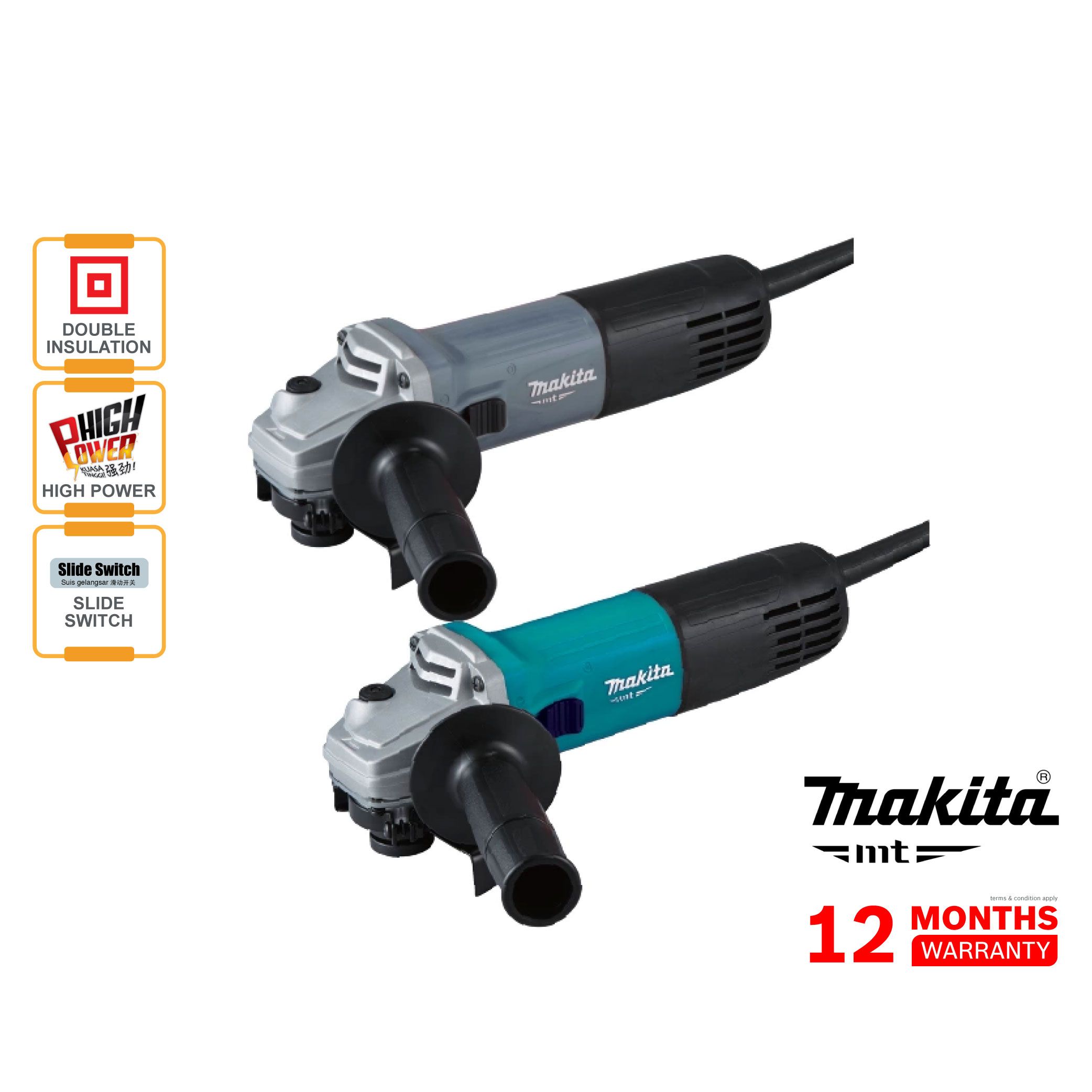 Makita M9509B / G 100mm 4鈥�Angle Grinder