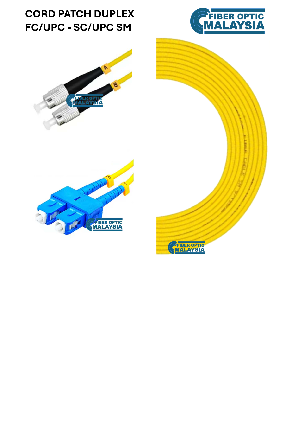 CORD PATCH FC/UPC - SC/UPC SM 10M DUPLEX PATCHCORD