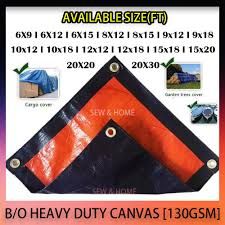 130GSM Heavy Duty Blue Orange Canvas/PE Tarpaulin Sheet/ Kanvas Biru Oren/Kanvas Khemah (15FT X 20FT)