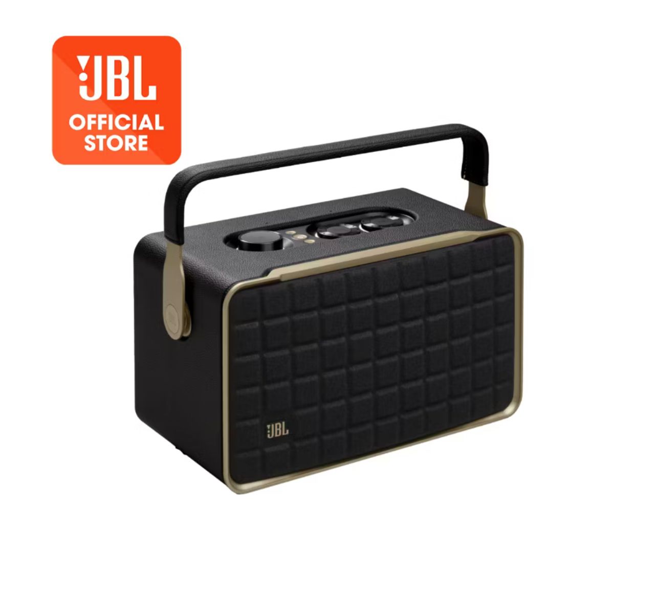 JBL Authentics 300 Portable smart home speaker with Wi-Fi, Bluetooth and voice assistants with retro design.