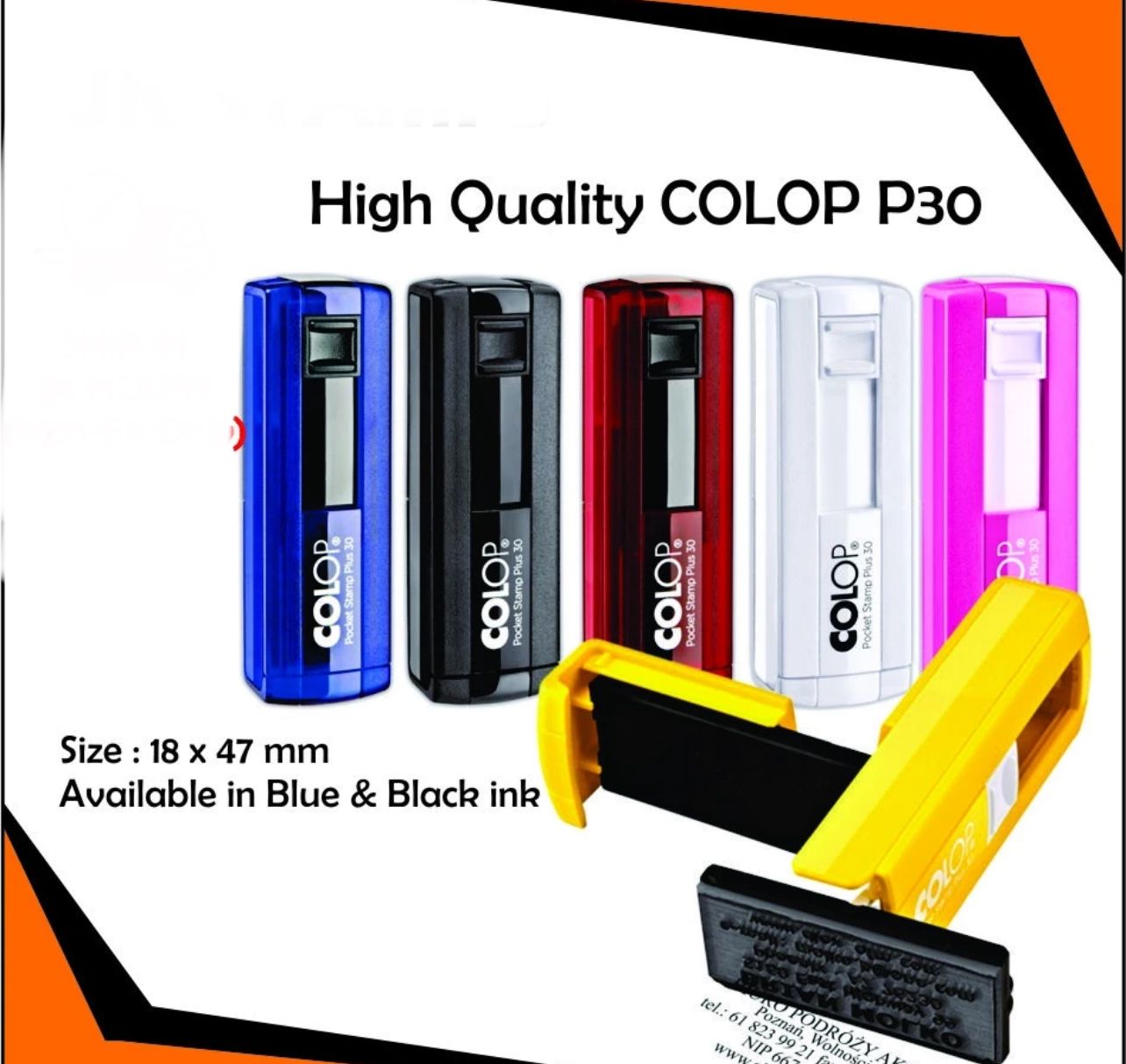 COLOP Pocket Stamp Plus 30 Self-Inking Rubber Stamp Custom Made
