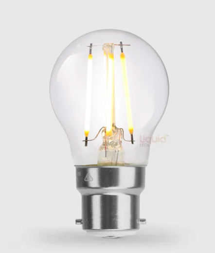 4W Fancy Round LED Bulb B22 Clear in Warm White