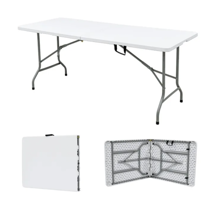 5FT Foldable Banquet Table Meja Lipat Pasar Malam Niaga Camping Folding Table Catering Hall Event Buffet Table Outdoor