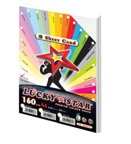 3'sheet Card A4 160 gsm (Ipoh area, 100's /pkt, please remark choice of colour)